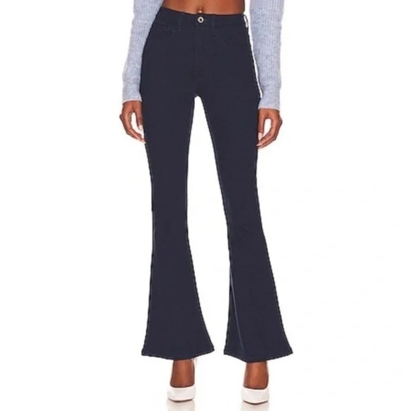 WeWoreWhat True Flare French Navy Twill Stretch Denim Jeans - Size 25 - NWT - Picture 1 of 5